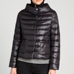 T TAHARI BLACK DOWN FILLED SANDRA STAND COLLAR PUFFER JACKET WOMENS SZ SMALL
